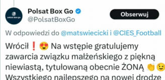 Tak profil Polsat Box Go KOMENTUJE powrót Mateusza Święcickiego xD